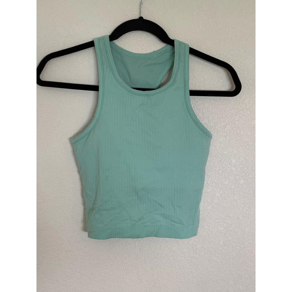 Lululemon Ebb to Street Cropped Racerback Tank Top Mint Green Size 4 LW1CJUS